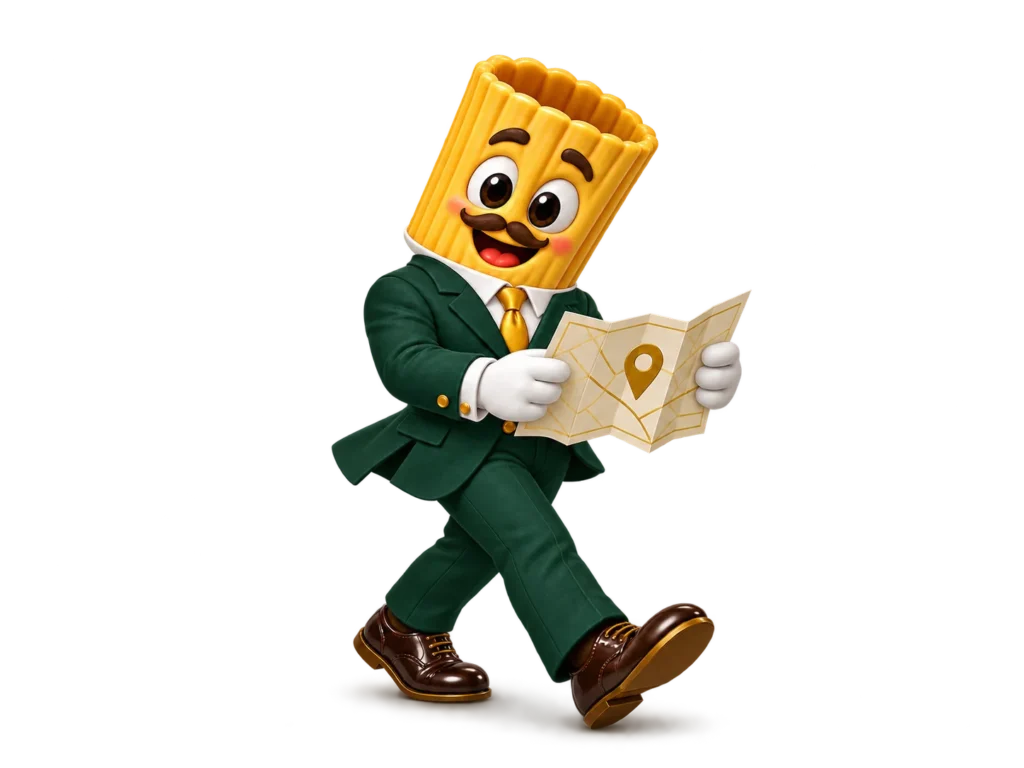 Tony Rigatoni con un mapa te muestra dónde estamos