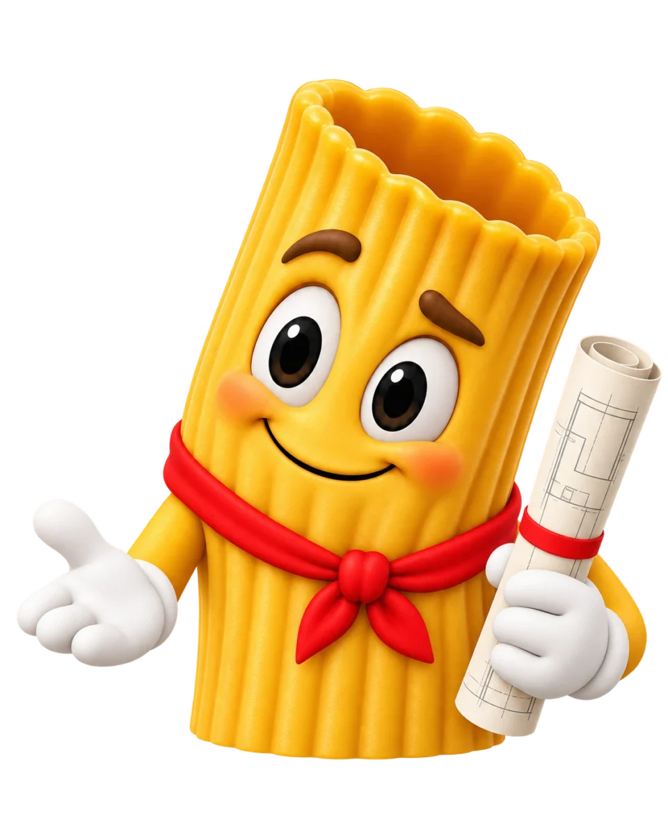 Toni Rigatoni te da la bienvenida con los planos de un nuevo proyecto