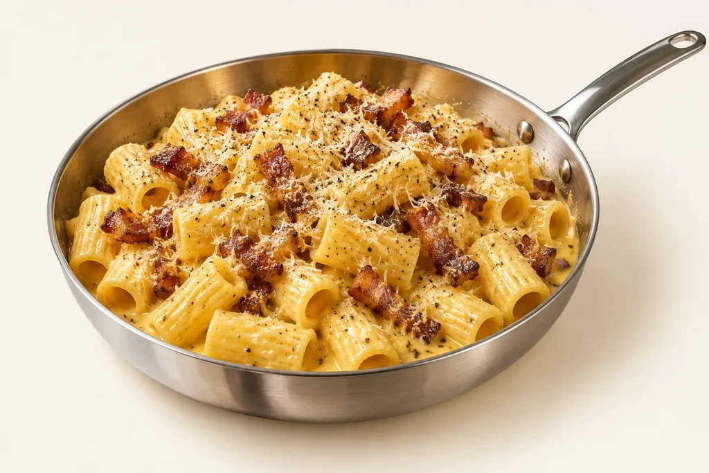 Carbonara en sartén del restaurante de pasta fresca Dal Moro’s